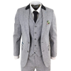 Men's 3 Piece Suit - Grey with Black Detailing