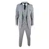 Men's 3 Piece Suit - Grey with Black Detailing