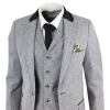 Men's 3 Piece Suit - Grey with Black Detailing
