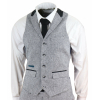 Men's 3 Piece Suit - Grey with Black Detailing