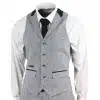 Men's 3 Piece Suit - Grey with Black Detailing