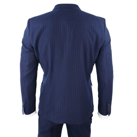 Navy-Blue Pinstripe Double Breasted Mafia Suit: Buy Online - Happy ...