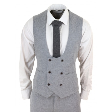 Men's Grey 3 Piece Wool Suit: Buy Online - Happy Gentleman