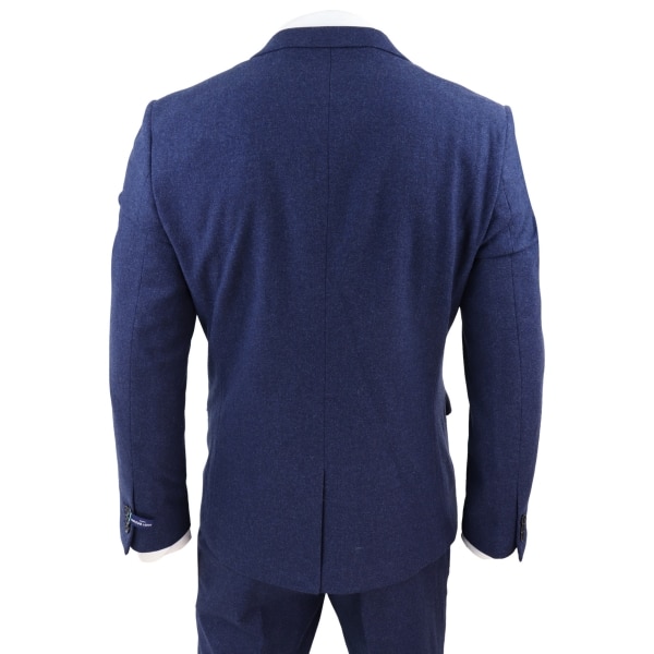Marineblauer 3-teiliger Anzug aus Wolle für Herren