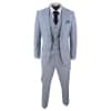 Men's Light Blue 3 Piece Linen Suit