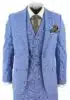 Men's Light Blue Linen 3 Piece Suit