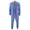 Men's Light Blue Linen 3 Piece Suit