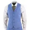 Men's Light Blue Linen 3 Piece Suit