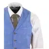 Men's Light Blue Linen 3 Piece Suit