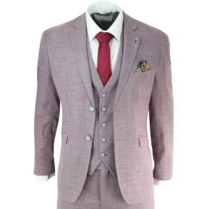 Mens Blush Pink Summer Linen Suit