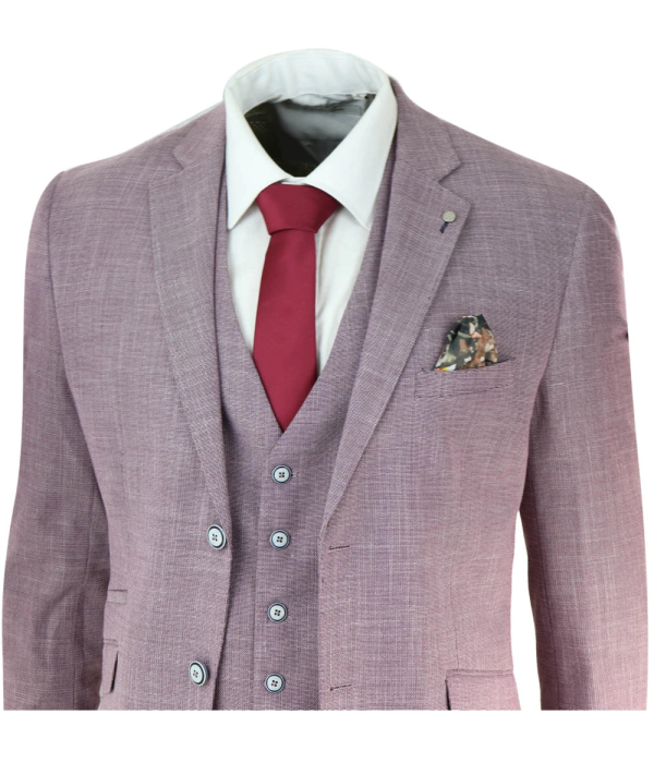 Mens Blush Pink Summer Linen Suit