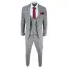 Mens Grey Tweed Check 3 Piece Suit