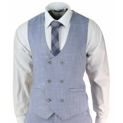 Mens Light Blue 3 Piece Suit: Buy Online - Happy Gentleman