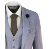 Mens Blue Check Light Summer Suit