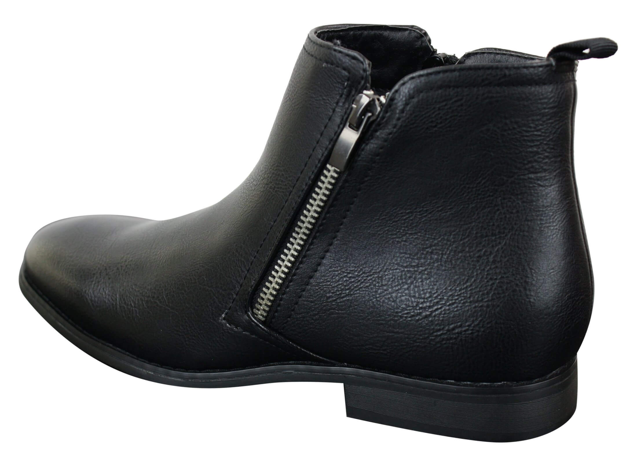 Mens PU Leather Zip-Up Ankle Boots | Happy Gentleman