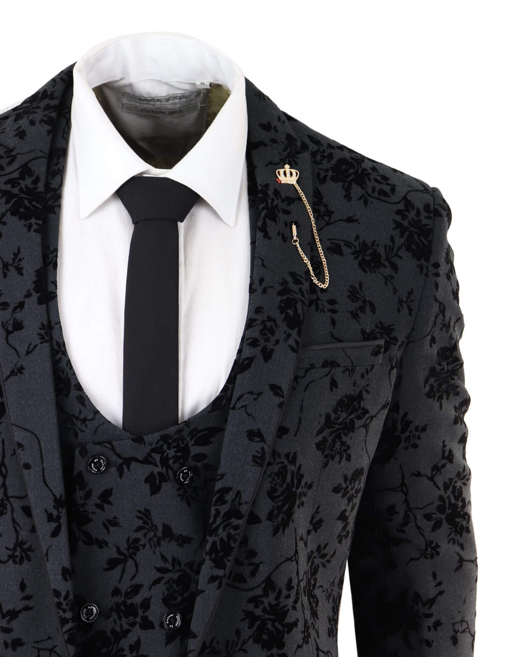 Black velvet suit