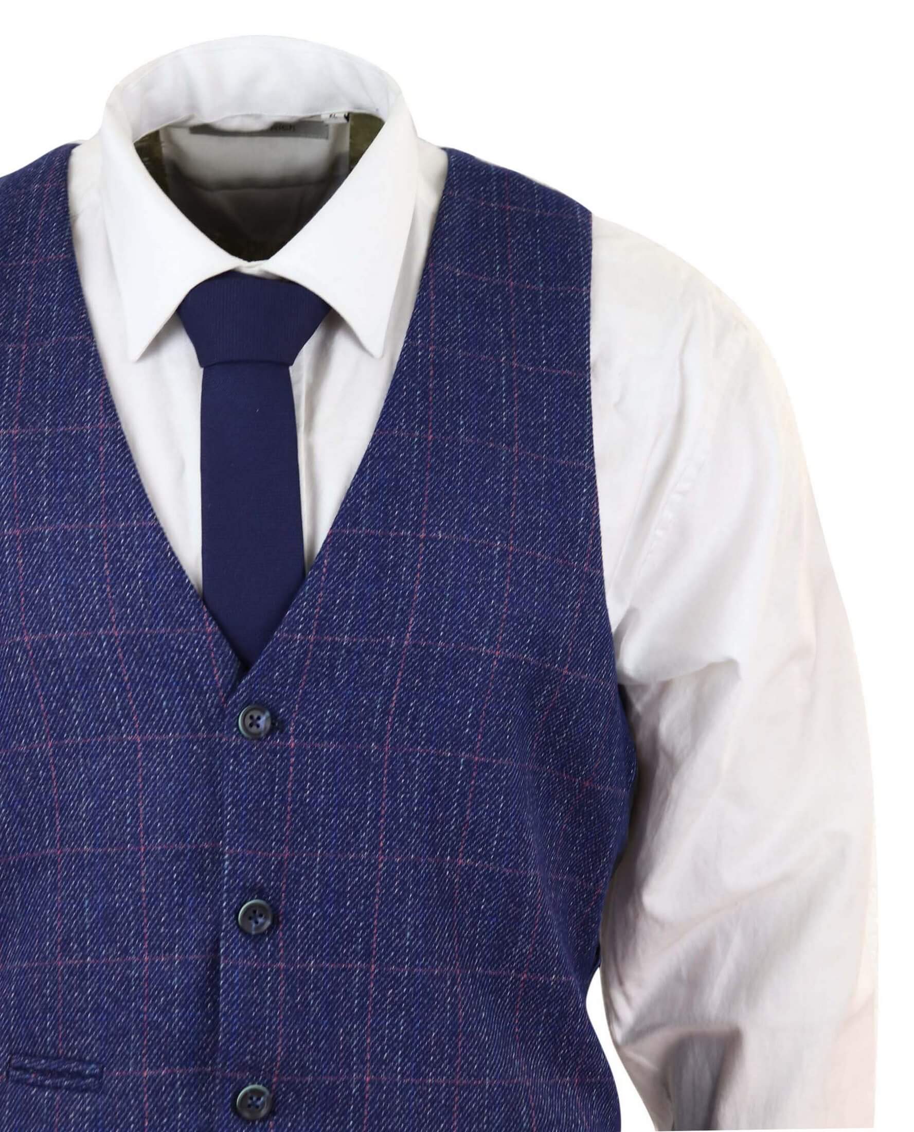 Blue 3 Piece Tweed Suit - Marc Darcy Harry: Buy Online - Happy Gentleman