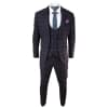 Mens Plum Check 3 Piece Suit