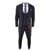 Mens Plum Check 3 Piece Suit