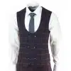 Mens Plum Check 3 Piece Suit
