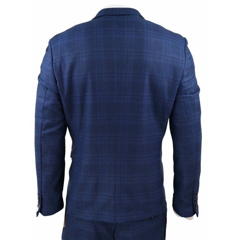 Marc Darcy Jerry - Blue 3 Piece Check Suit: Buy Online - Happy Gentleman