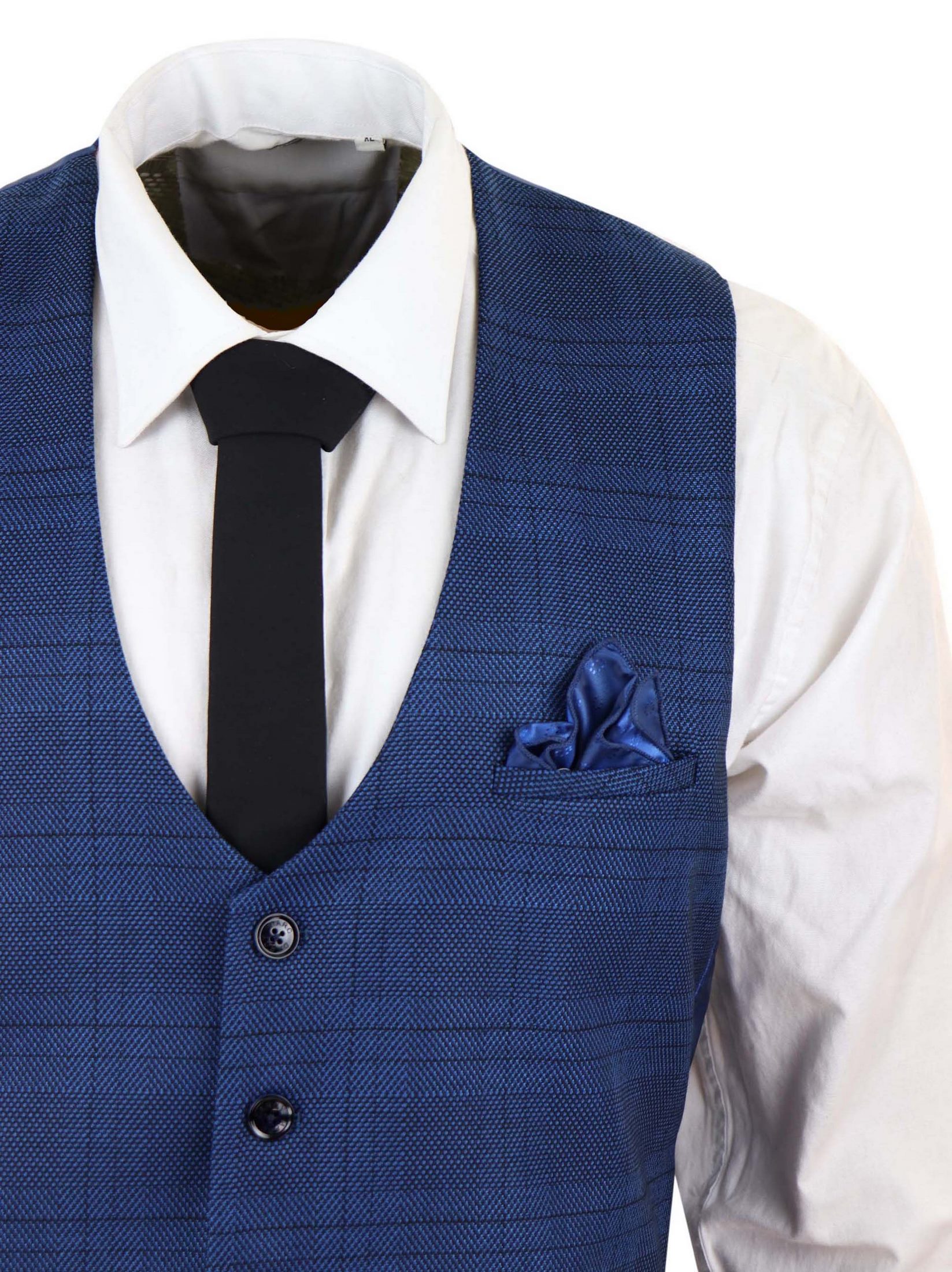 Marc Darcy Jerry - Blue 3 Piece Check Suit: Buy Online - Happy Gentleman