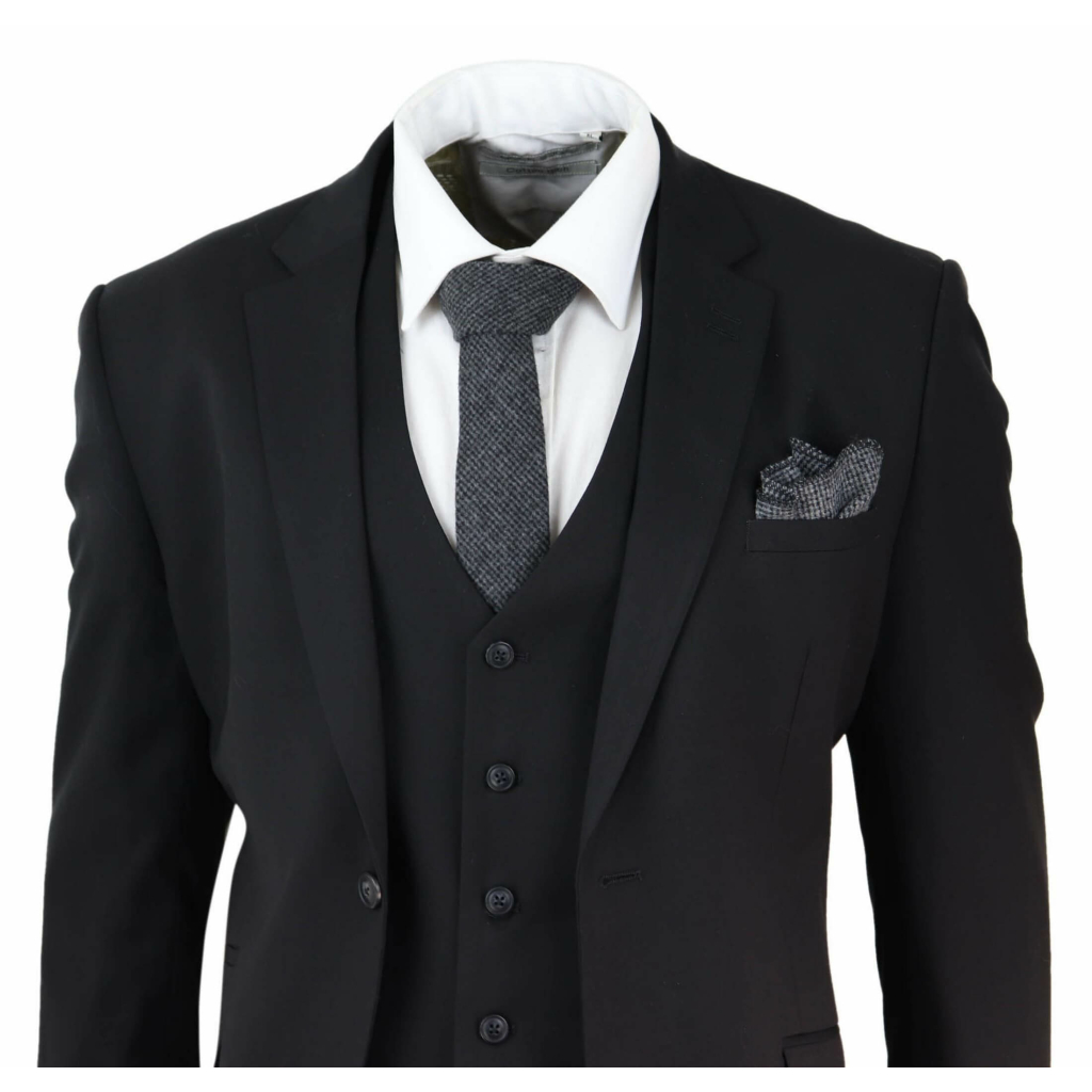 Mens Black 3 Piece Suit: Buy Online - Happy Gentleman