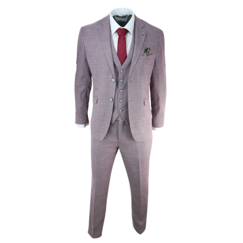 Mens Blush Pink Summer Linen Suit: Buy Online - Happy Gentleman