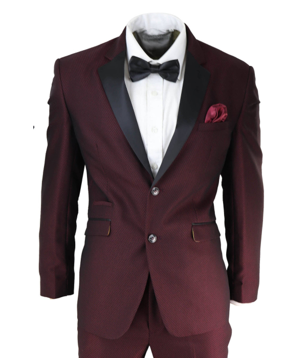 Mens Wine Tuxedo Dinner Suit