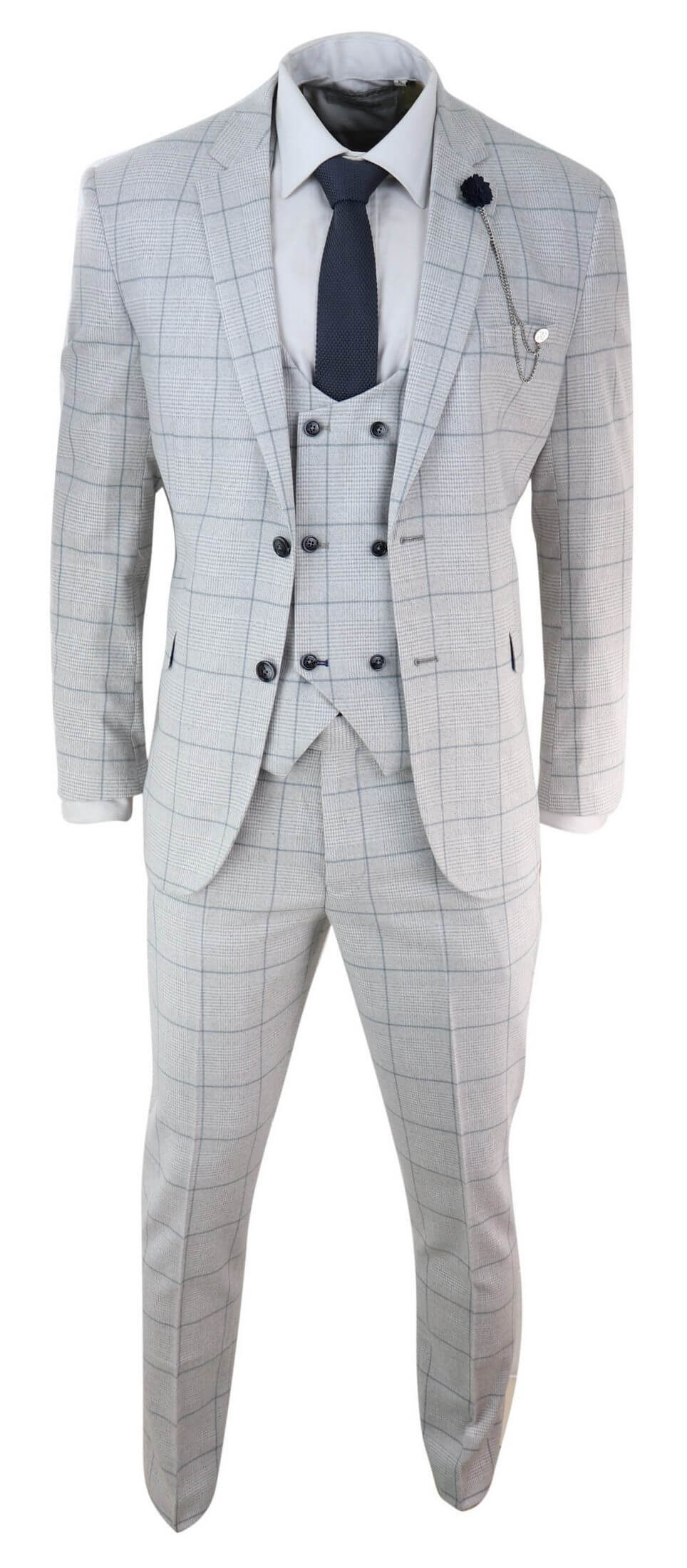 Enzo Tan Tweed Check Three Piece Suit | Men's Suits Cork | Suits  Distributors