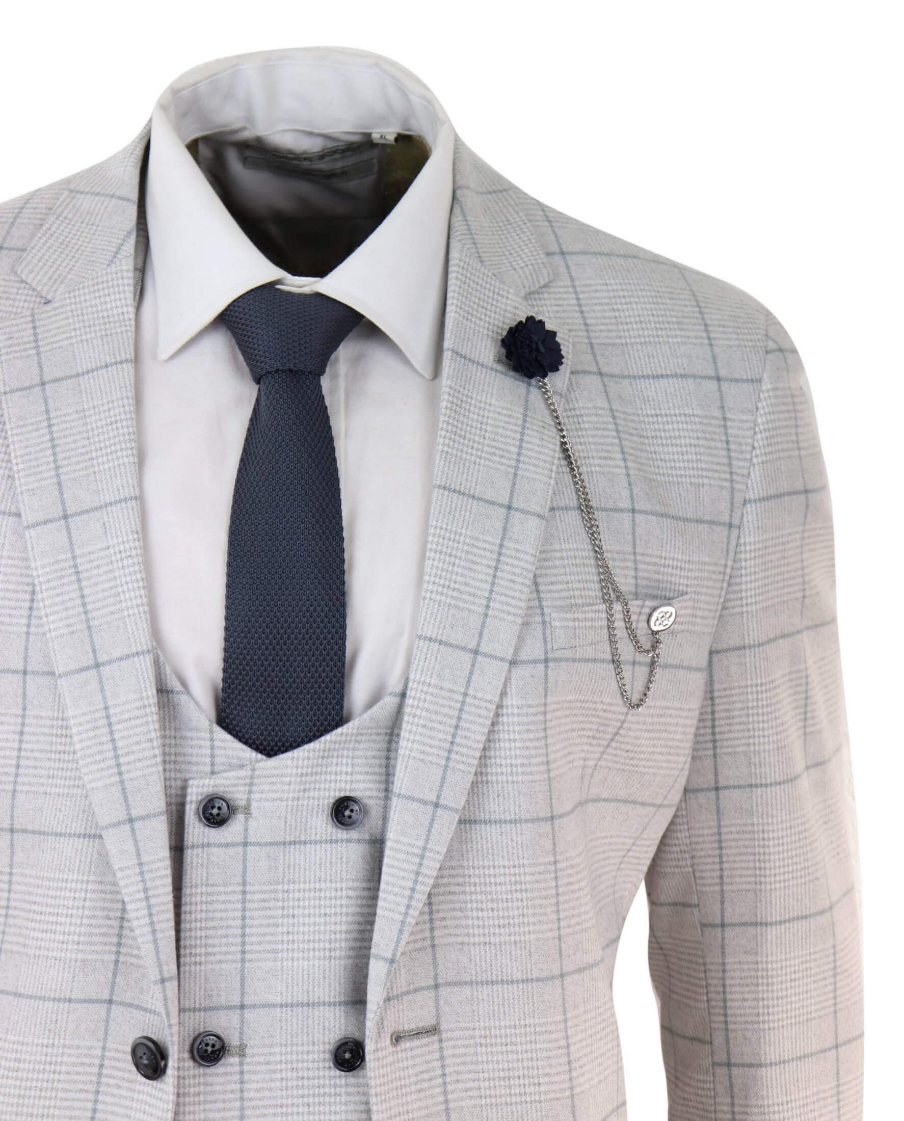 Engager Footpad bundt Light Grey Check 3 Piece Suit: Buy Online - Happy Gentleman United States