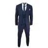 Mens Navy Blue Tailored Fit Suit