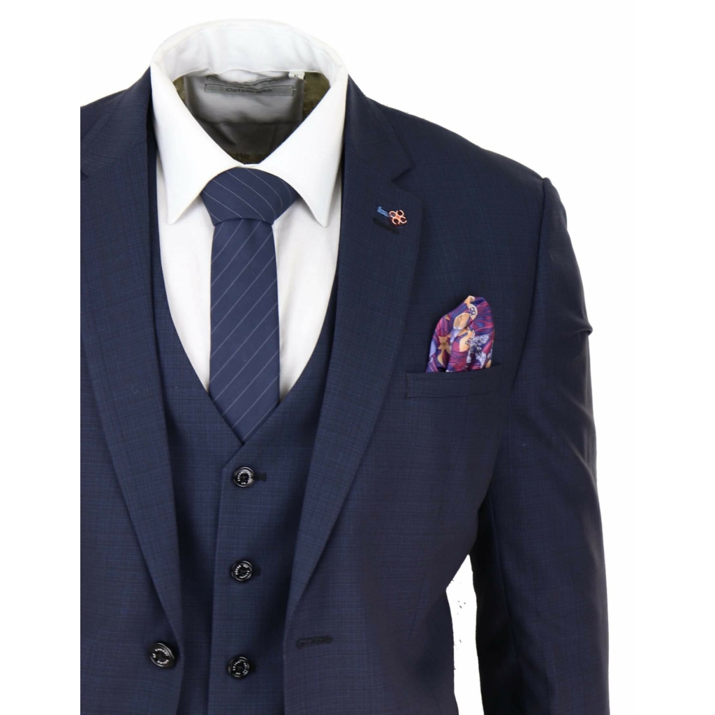 Mens Navy Blue Tailored Fit Suit Buy Online Happy Gentleman