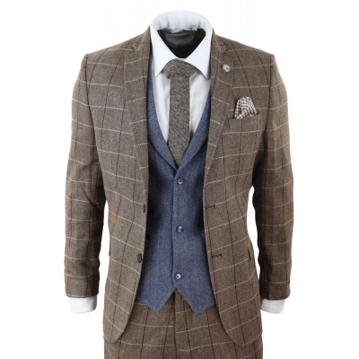 3 piece suit with contrasting waistcoat