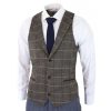 Mens Blue 3 Piece Suit with Contrasting Oak Brown Waistcoat