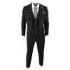 Mens Black - Tan Check Tweed 3 Piece Suit