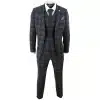 Mens Charcoal-Grey Check Tweed 3 Piece Suit