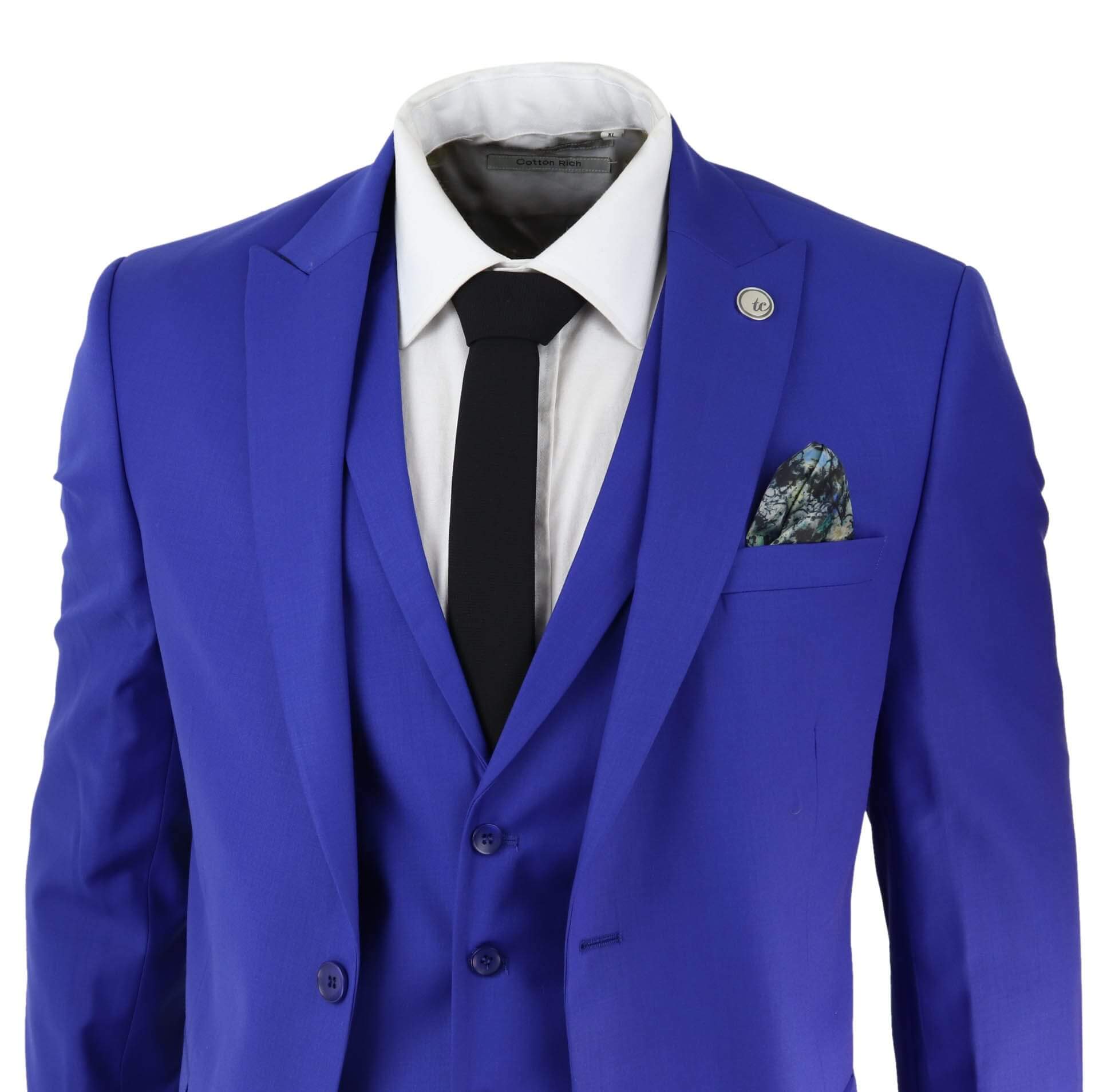 Mens Royal Blue Tailored Fit Suit: Buy Online - Happy Gentleman