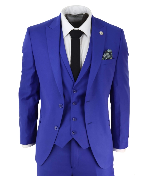 Mens Royal Blue Tailored Fit Suit: Buy Online - Happy Gentleman