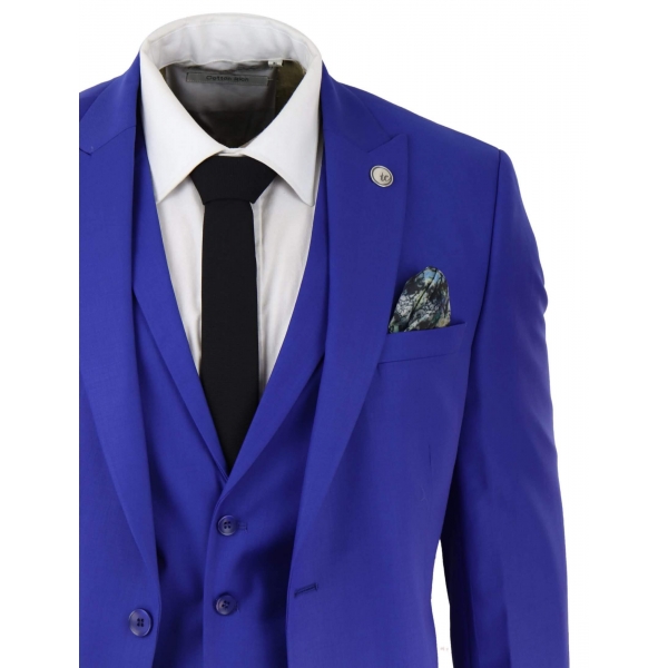 Mens Royal Blue Tailored Fit Suit
