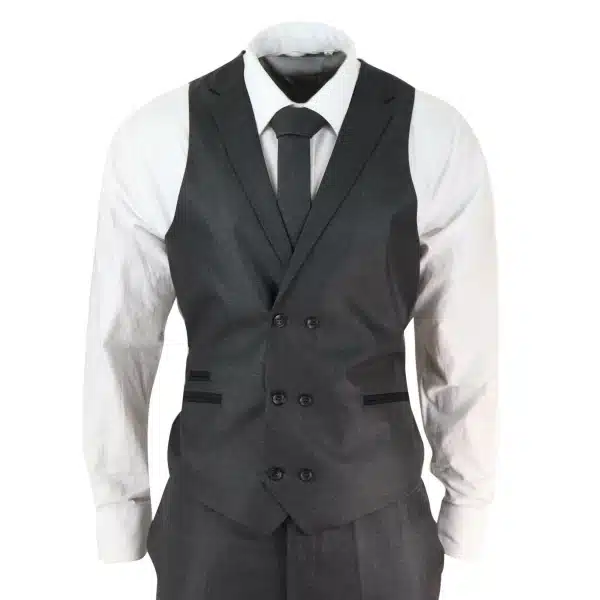 Mens 3 Piece Charcoal Grey Suit