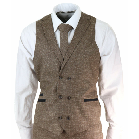 Mens 3 Piece Brown Tailored Fit Suit: Buy Online - Happy Gentleman