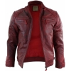 Real Leather Men's Red Distressed Leather Jacket