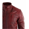 Real Leather Men's Red Distressed Leather Jacket