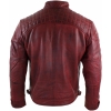 Real Leather Men's Red Distressed Leather Jacket