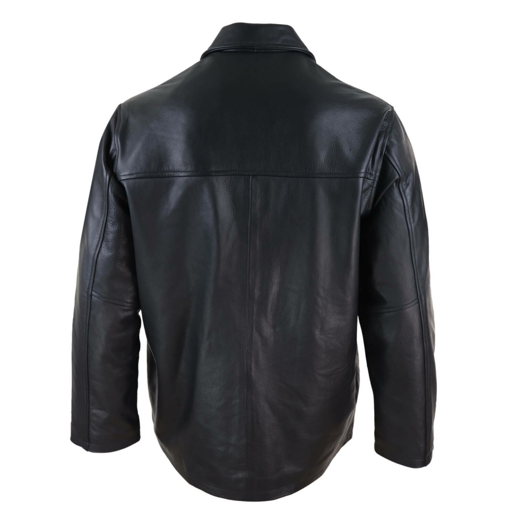 Men Mid Black Length Classic Leather Coat: Buy Online - Happy Gentleman