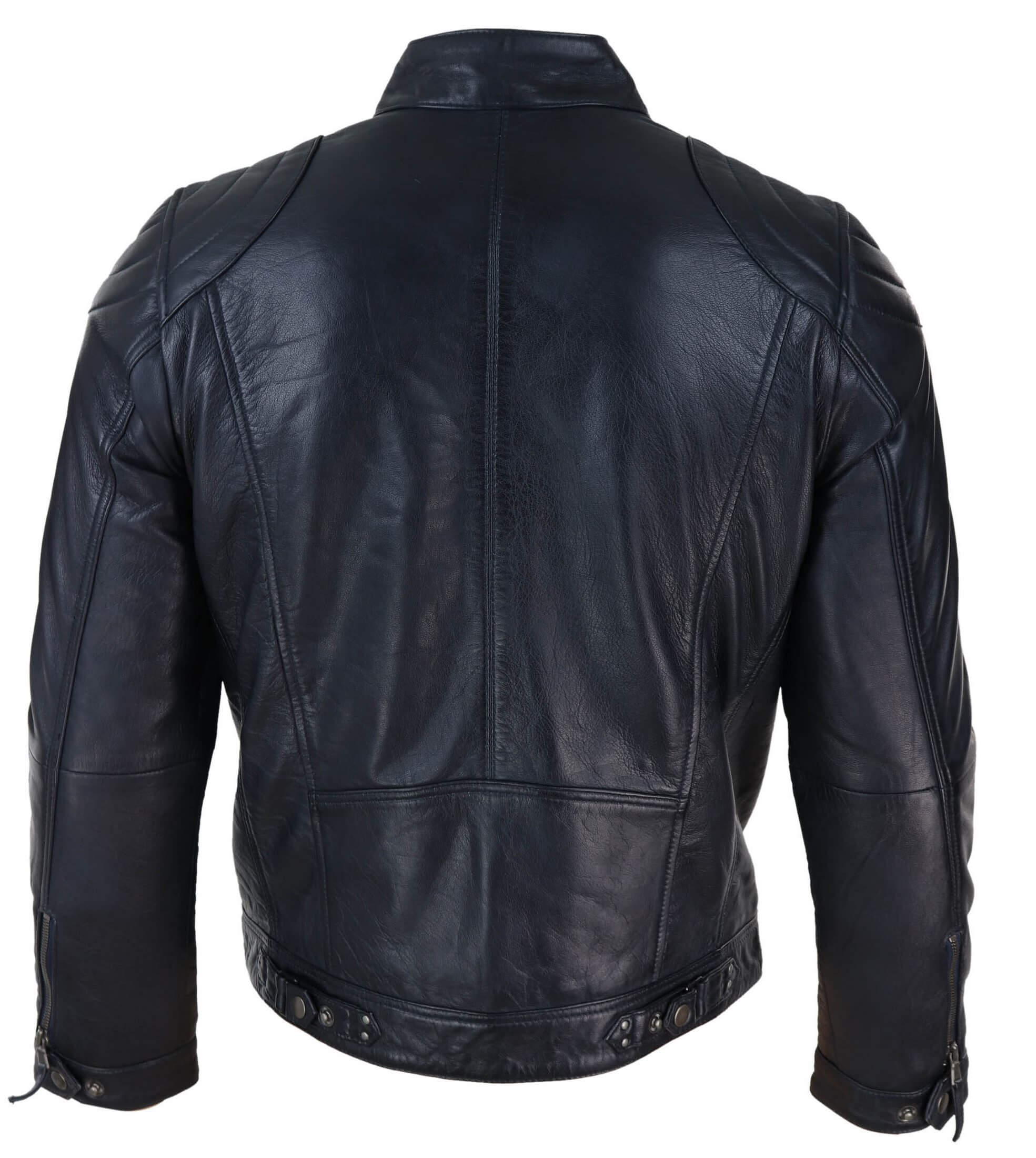 Genuine Leather Black Biker Jacket for Men: Buy Online - Happy Gentleman