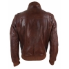 Real Leather Autumn Jacket with High Neck for Men - Timber Colour