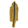 Real Leather Short Racing Mens Yellow Jacket