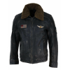 Mens Vintage Leather Jacket with Fur Collar